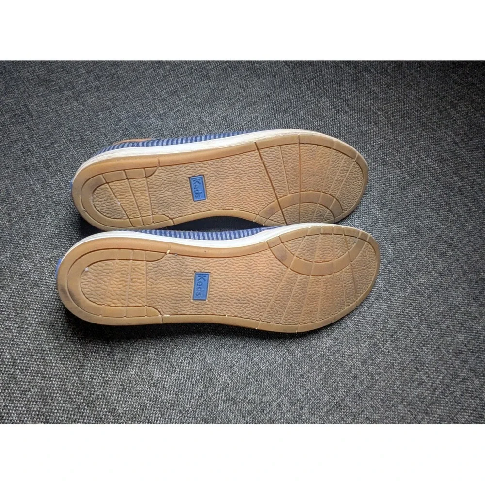 Keds Glimmer Womens Dream Memory Foam Striped Navy Blue Boat Shoes Size 8
